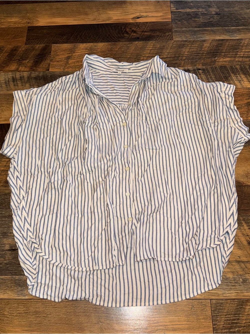 Madewell Blue & White Striped Button-Down Shirt